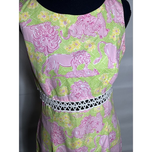 Lilly Pulitzer Women's Party Animals Lattice Waist Sheath Dress White Label Sz 6 - Picture 3 of 6